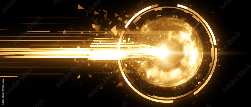 Poster infinite density of a black hole visualized as a 3d void of darkness with 2d energy spiraling inward