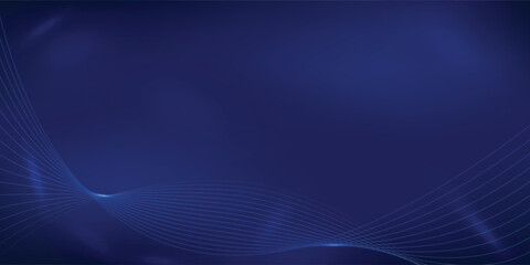 Abstract futuristic blue background with flow line and glitter lights. Vector illustration