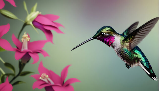 Brown-tailed Hummingbird (Amazilia tzacatl), flying, rainforest, cloud forest, northwestern Ecuador, Ecuador, South America