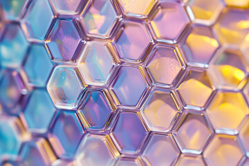 Fototapeta premium Pastel mosaic with hexagonal tiles pastel background