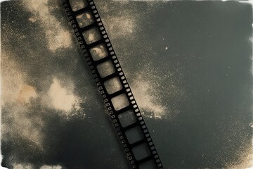 Vintage Film Strip Texture Background with Grain Dust and Light Leak Effects