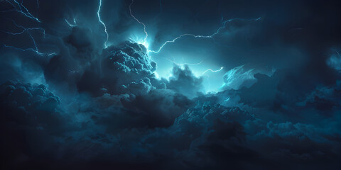 A dramatic stormy night sky with dark clouds 