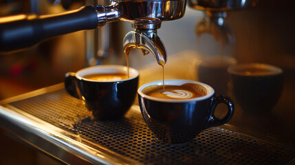 Espresso Machine Pouring Coffee