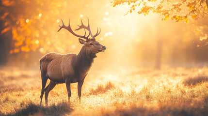 Majestic Deer in Golden Autumn