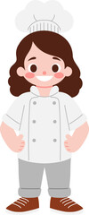 cute kids illustration with Chef uniform