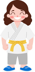 Fototapeta premium cute kids illustration with Karate uniform