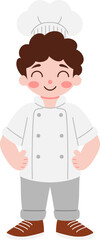 cute kids illustration with Chef uniform