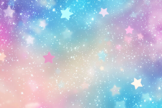 Fototapeta Pastel stars with a gradient sky pastel background