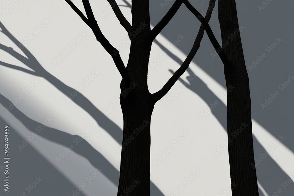 Poster authentic tree limb shadow overlay transparent background with dynamic visual effect