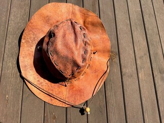 cowboy leather hat