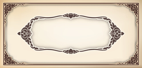 Vector border design decoration pattern style. Frame border design is pattern. Frame photo line art. Art frame border. Wedding border Text.