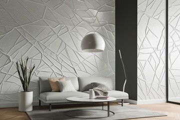 Ruptured Vinyl Wall Texture with Modern White Finish