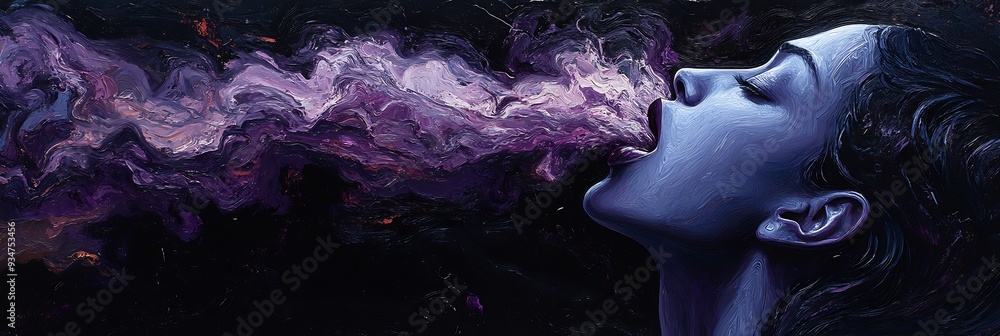 Poster silent scream an abstract portrayal of a figure whose mouth is open in a silent scream yet no sound 