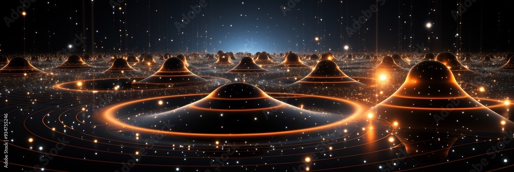 Poster singularity of a black hole depicted as a 3d point of infinite density with 2d spacetime lines bendi