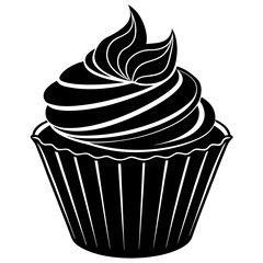 cupcake icon, cupcake vector silhouette