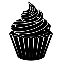 cupcake icon, cupcake vector silhouette