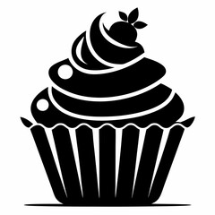 cupcake icon, cupcake vector silhouette
