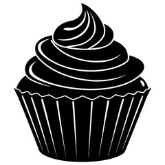 cupcake icon, cupcake vector silhouette