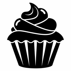 cupcake icon, cupcake vector silhouette