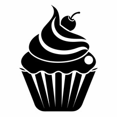 cupcake icon, cupcake vector silhouette