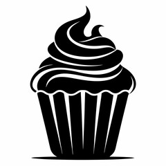 cupcake icon, cupcake vector silhouette
