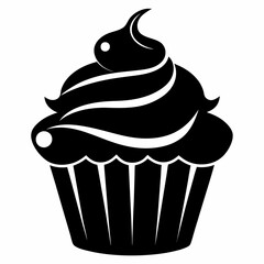 cupcake icon, cupcake vector silhouette