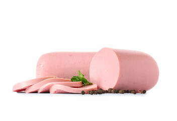 Tasty fresh boiled sausages isolated on white background © Pixel-Shot