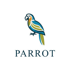 Parrot logo design. Vector illustration