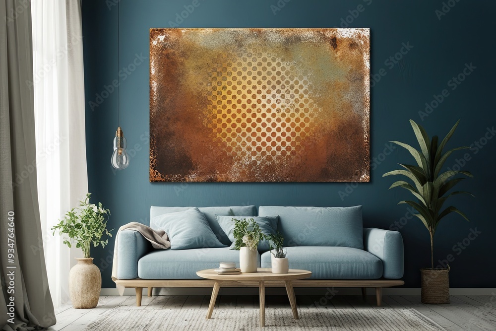 Poster classic aged halftone artwork with rustic dot effect for canvas print