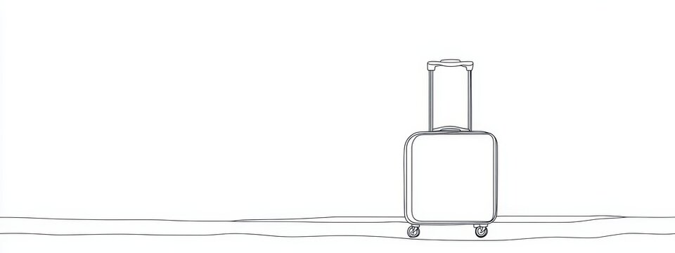 recommend clip art: Suitcase line travel luggage continuous art bag drawing outline icon. Travel trip line suitcase voyage airport single hotel baggage vacation illustration linear contour one tourism sketch doodle.
