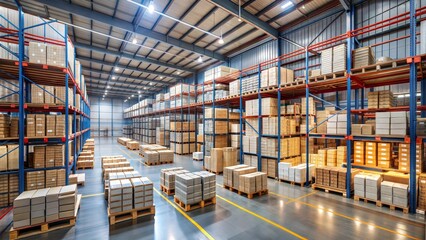 Obraz premium a large industrial building at night in an urban setting Its steel structure and glass windows reflect the city lights, giving it a modern, yet functional warehouse or train station 