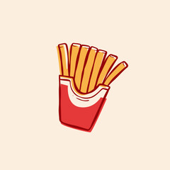 potato french fries fast food menu vector illustration