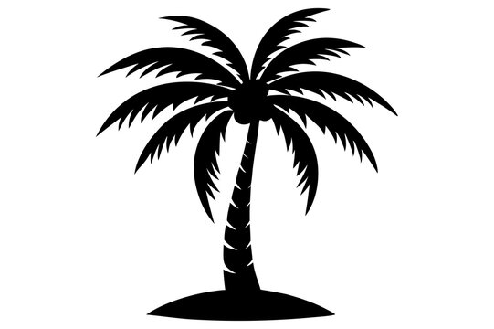 Vector Art: Coconut Tree Silhouette for Tropical Design Projects