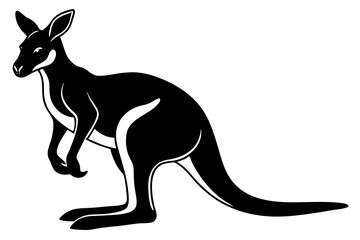 High-Quality Vector Art of Kangaroo Silhouette for Graphic Design
