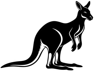 High-Quality Vector Art of Kangaroo Silhouette for Graphic Design