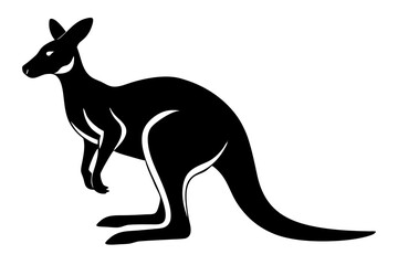 High-Quality Vector Art of Kangaroo Silhouette for Graphic Design