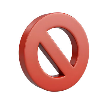 3D Red Minus Symbol on Plain White Background Depicting Rejection or Prohibition