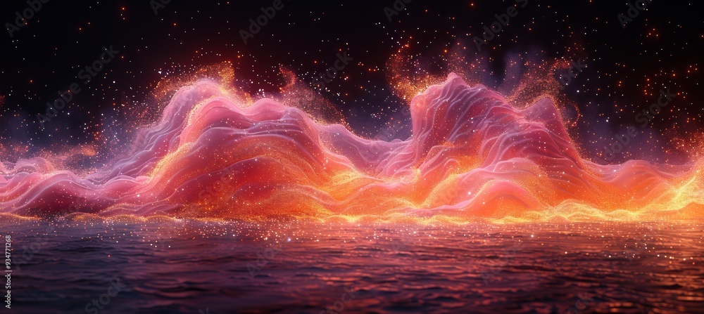 Poster black hole interacting with a field of 3d dark energy where 2d light particles struggle against the 