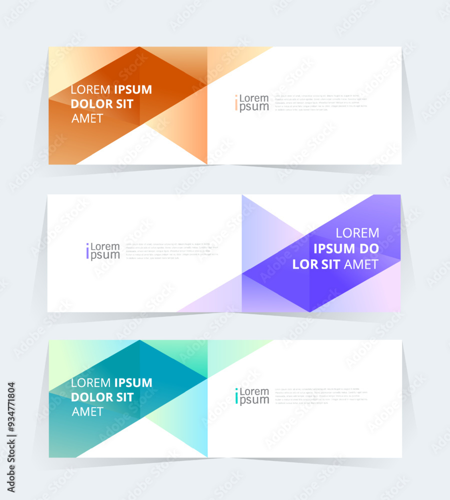 Wall mural geometric banner design with vector presentation template.