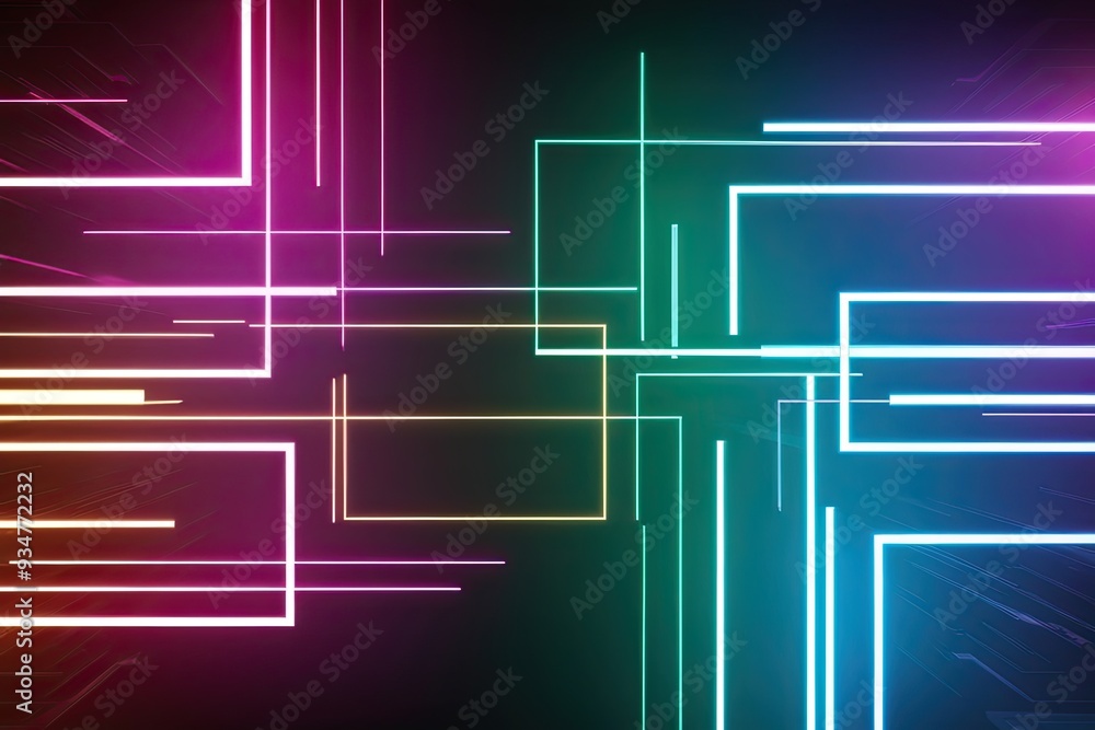 Poster vibrant electric rectangle collection with dynamic animated background