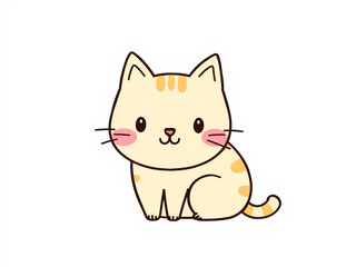Obraz premium A simple doodle of a cat, in the style of cute doodle, with a pastel color palette - generated by ai