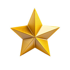 Fototapeta premium Metallic Golden 3D Star on Clean White Background