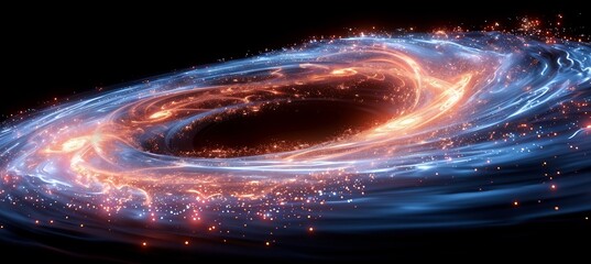 Black holes impact on 3D spacetime with 2D matter and energy being pulled into the singularity illustrating the principles of relativity at work in the cosmos