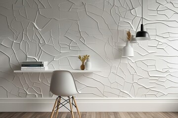 Ruptured Vinyl Wall Texture Featuring Elegant White Finish