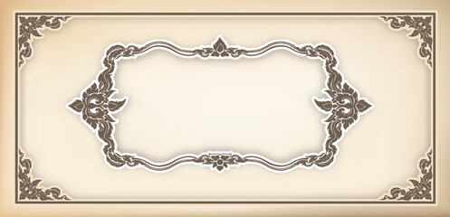 Vector border design decoration pattern style. Frame border design is pattern. Frame photo line art. Art frame border. Wedding border Text.