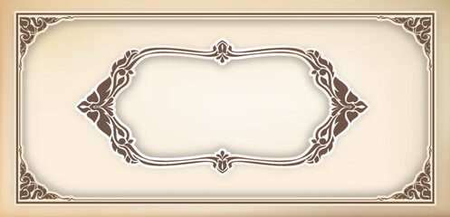 Vector border design decoration pattern style. Frame border design is pattern. Frame photo line art. Art frame border. Wedding border Text.