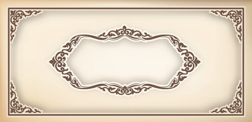 Vector border design decoration pattern style. Frame border design is pattern. Frame photo line art. Art frame border. Wedding border Text.