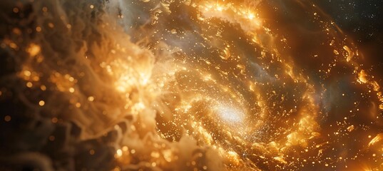 Obraz premium Process of stellar collapse leading to a black hole with 3D matter spiraling into the singularity and 2D light being bent and absorbed illustrating the birth of a black hole