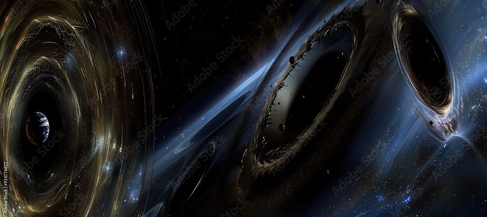 Poster study of black holes in 3d astrophysics where 2d light and gravitational waves interact around the e