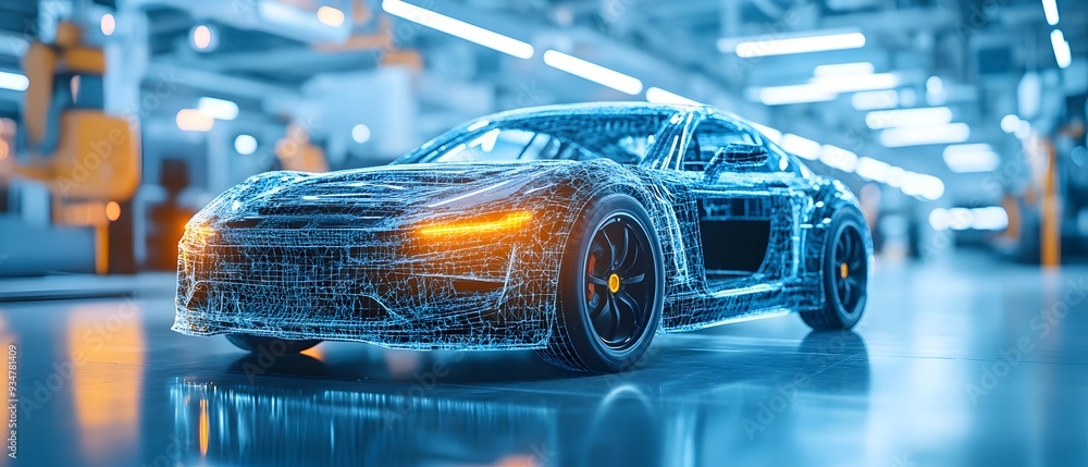 Poster automotive innovations with composite matrix materials enhancing vehicle design and performance